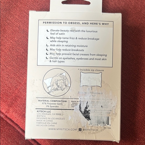 Kitsch Satin Pillowcase - Classic White - Picture 2 of 3